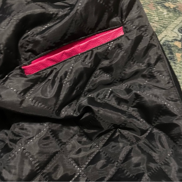 Couro Men's Varsity Baseball Letterman Bomber Wool pink Faux Leather Jacket L - Picture 6 of 10